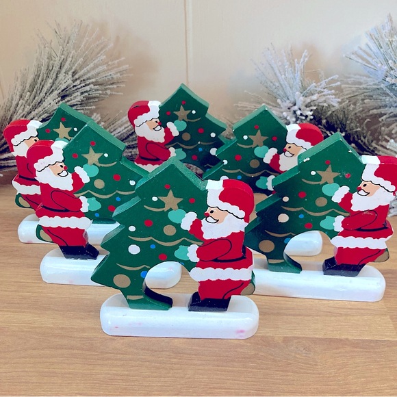 Other - Vintage Christmas Santa Napkin Rings